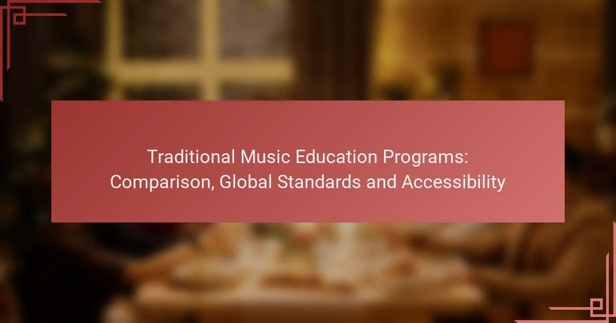 Traditional Music Education Programs: Comparison, Global Standards and Accessibility