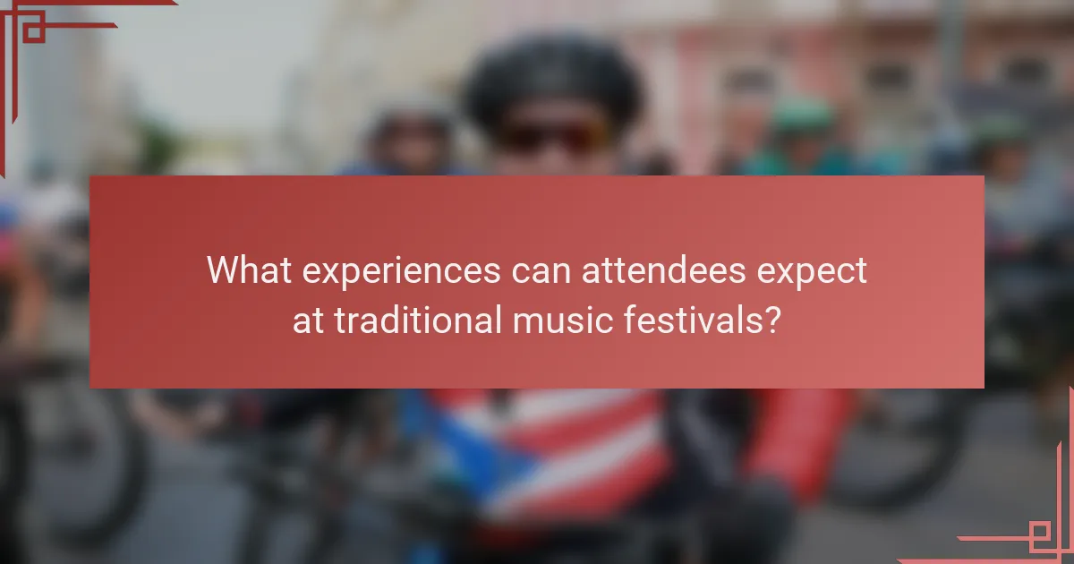 What experiences can attendees expect at traditional music festivals?